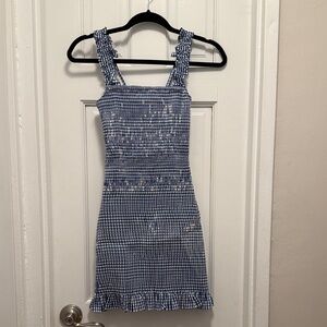 Gianni Bini Blue Check Mini Dress